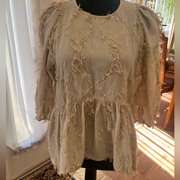 Zara fringed peplum top, size S - Picture 1 of 4